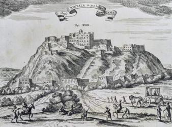 View of Lhasa, capital of Tibet, from 'China Monumentis', printed in Amsterdam in 1667 (engraving) | Obraz na stenu