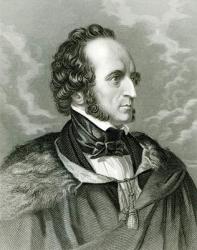 Felix Mendelssohn (1809-47) (engraving) (b/w photo) | Obraz na stenu