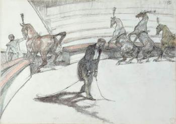 Au Cirque: Chevaux en Liberte, 1899 (black & coloured crayon on paper) | Obraz na stenu