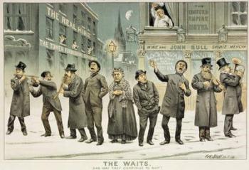 The Waits, and May They Continue to Wait, from 'St. Stephen's Review Presentation Cartoon', 25 December 1886 (colour litho) | Obraz na stenu