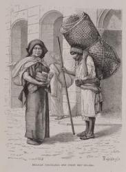 Mexican Tortillera and Straw Mat Seller, from 'The Ancient Cities of the New World', by Claude-Joseph-Desire Charnay, pub. 1887 (engraving) | Obraz na stenu