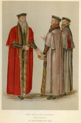 An Elizabethan Lord Mayor and Aldermen, illustration from 'A Short History of the English People' by J.R. Green, c.1892 (litho) | Obraz na stenu