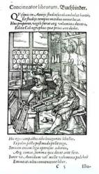 The Bookbinder, published by Hartman Schopper (woodcut) (b/w photo) | Obraz na stenu