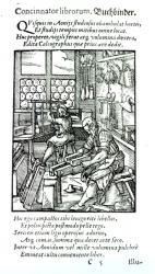 The Bookbinder, published by Hartman Schopper (woodcut) (b/w photo) | Obraz na stenu