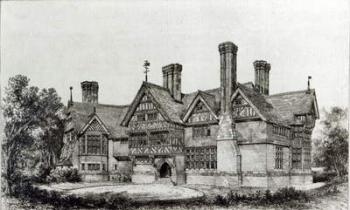 House recently erected at Harrow Weald, from 'The Building News', 6th September 1872 (litho) (b/w photo) | Obraz na stenu