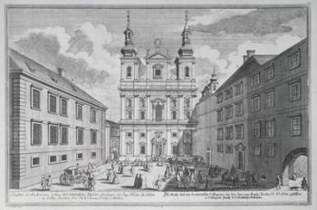 View of the Jesuitenkirche and Dr-Ignaz-Seipal-Platz in Vienna (engraving) | Obraz na stenu
