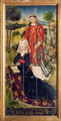Right panel, from the main altar polyptych, depicting Laure de Jaucourt, 1460-66 (oil on panel) | Obraz na stenu