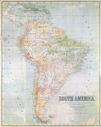 Map of South America (colour litho) | Obraz na stenu
