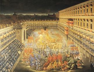 Festival in Honour of Queen Christina (1626-89) Of Sweden at the Palazzo Barberini (oil on canvas) | Obraz na stenu