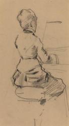 Young Woman Seated at a Piano [verso], c.1890 (black chalk on wove paper) | Obraz na stenu