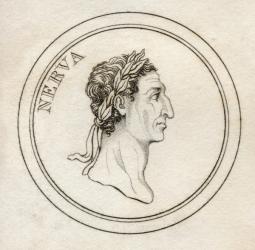 Nerva Caesar Augustus, from 'Crabb's Historical Dictionary', published 1825 (litho) | Obraz na stenu