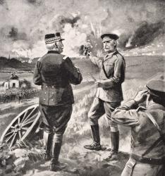 Lord Kitchener and General Joffre on the Western Front, 1915, from 'The War Illustrated Album deLuxe', published in London, 1916 (litho) | Obraz na stenu