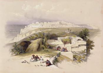 Jaffa, March 26th 1839, plate 62 from Volume II of 'The Holy Land', engraved by Louis Haghe (1806-85) pub. 1843 (litho) | Obraz na stenu