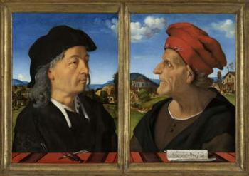 Portraits of Giuliano and Francesco Giamberti da Sangallo, 1482-5 (oil on panel) | Obraz na stenu