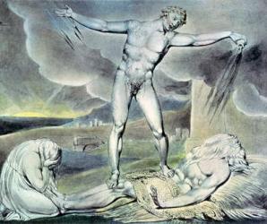 Illustrations of the Book of Job; Satan smiting Job with Sore Boils, 1825 (pen, w/c and pencil) | Obraz na stenu