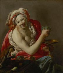 Bacchante with an Ape, 1627 (oil on canvas) | Obraz na stenu