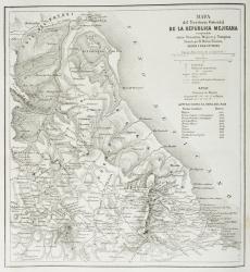 Map of the eatern territories of the Republic of Mexico as they were in 1862, from 'The Universal Museum', published 1862 (engraving) | Obraz na stenu