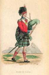 The Scotch Piper from Ackermann's 'World in Miniature' (litho) | Obraz na stenu