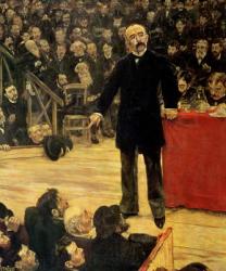 Georges Clemenceau (1841-1929) Making a Speech at the Cirque Fernando, 1883 (oil on canvas) | Obraz na stenu
