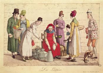 The Milkmaid, 1815-30 (coloured engraving) | Obraz na stenu