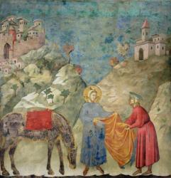 St. Francis Gives his Coat to a Stranger, 1296-97 (fresco) | Obraz na stenu
