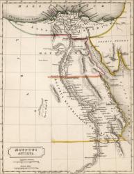 Map of Aegyptus Antiqua (Ancient Egypt), drawn and engraved by Sydney Hall, c.1826 (coloured engraving) | Obraz na stenu