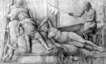 Nude Woman Asleep with Cupid and Satyrs, c.1446-1506, (pencil on paper) | Obraz na stenu