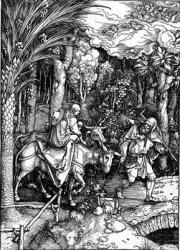 The Flight into Egypt, from the 'Life of the Virgin' series, published in 1511 (woodcut) | Obraz na stenu