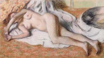 After the Bath or, Reclining Nude, c.1885 (pastel on paper) | Obraz na stenu
