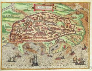 Map of Alexandria from 'Civitates Orbis Terrarum Coloniae Agrippinae', 1572 (coloured engraving) | Obraz na stenu