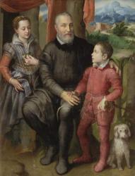 Portrait of the artist's family, Minerva (sister) Amilcare (father) and Asdrubale (brother), 1559 | Obraz na stenu