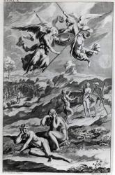 Adam and Eve after the Fall, illustration from John Milton's 'Paradise Lost', engraved by Michael Burghers, sixth edition 1695 (engraving) | Obraz na stenu