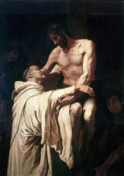 Christ Embracing St. Bernard (oil on canvas) | Obraz na stenu