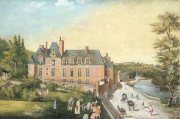 The Chateau de la Chaussee, Bougival (gouache on paper) | Obraz na stenu