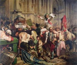 The Conquerors of the Bastille before the Hotel de Ville in 1789, 1839 (oil on canvas) | Obraz na stenu