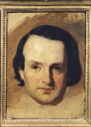 Study for a portrait of Victor Hugo (1802-85) c.1836 (oil on canvas) | Obraz na stenu