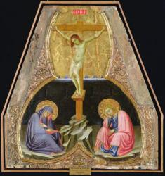 Crucifixion with the Virgin and St. John the Baptist (tempera on panel) | Obraz na stenu