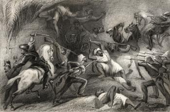 Repulse of a sortie from Delhi, from 'The History of the Indian Mutiny' published in 1858 (engraving) | Obraz na stenu