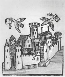 Pigeon Post, 1481 (woodcut) | Obraz na stenu