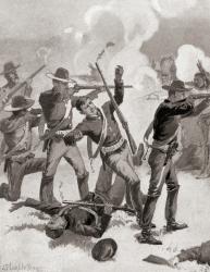 The Wounded Knee Massacre, December 29, 1890, near Wounded Knee Creek, on the Lakota Pine Ridge Indian Reservation, South Dakota, United States of America. From The History of Our Country, published 1900 | Obraz na stenu