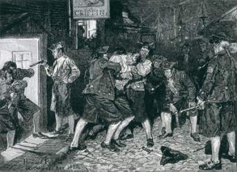 The Press Gang in New York, from Harper's Magazine, 1882 (litho) | Obraz na stenu