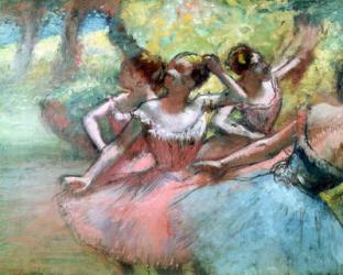 Four ballerinas on the stage (pastel) | Obraz na stenu