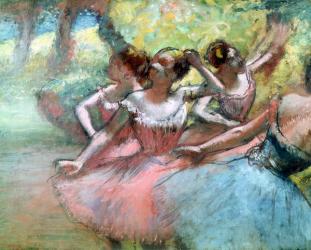 Four ballerinas on the stage (pastel) | Obraz na stenu