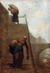 Washerwomen on the Steps of the Quay, 1850-52 (oil on canvas) | Obraz na stenu