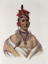 Chon-Ca-Pe or 'Big Kansas', an Oto Chief, illustration from 'The Indian Tribes of North America, Vol.1', by Thomas L. McKenney and James Hall, pub. John Grant (colour litho) | Obraz na stenu