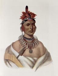 Chon-Ca-Pe or 'Big Kansas', an Oto Chief, illustration from 'The Indian Tribes of North America, Vol.1', by Thomas L. McKenney and James Hall, pub. John Grant (colour litho) | Obraz na stenu