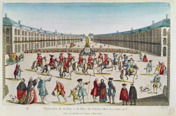 Publication of the Peace, Place des Victoires, June 1763 (coloured engraving) | Obraz na stenu