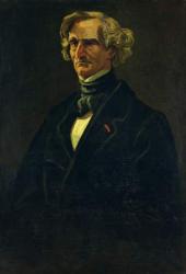 Portrait of Hector Berlioz (1803-69) formerly attributed to Honore Daumier (1808-79) (oil on canvas) | Obraz na stenu