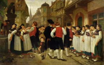 The Servants' Fair at Bouxwiller (oil on canvas) | Obraz na stenu