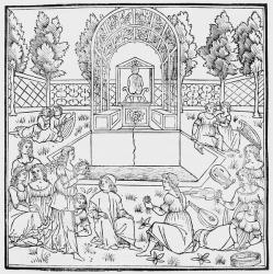 A Scene from the Decameron, by Giovanni Boccaccio, c.1492 (woodcut) | Obraz na stenu